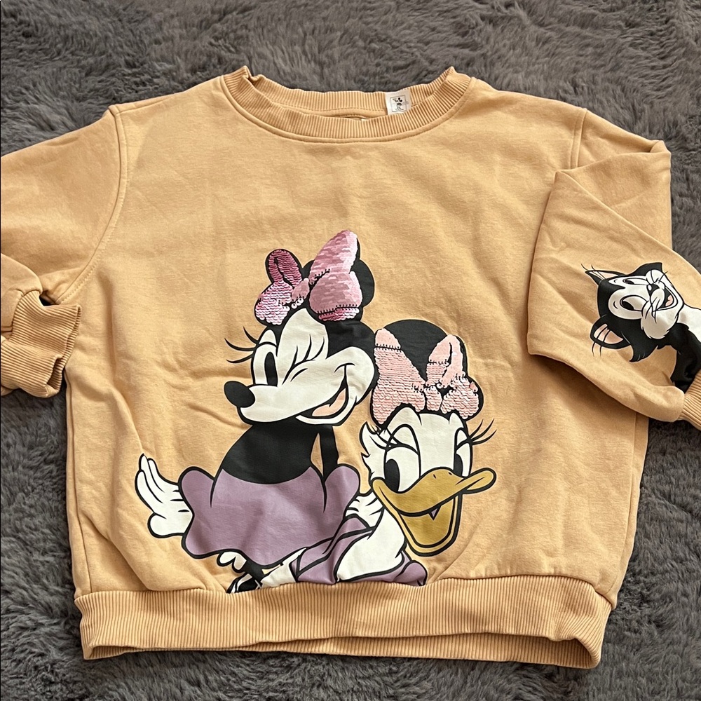 H&M Kids Tan Sweatshirt with Minnie and Daisy